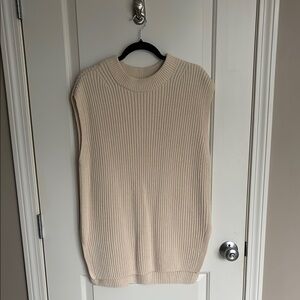 Long Cream Sweater Vest